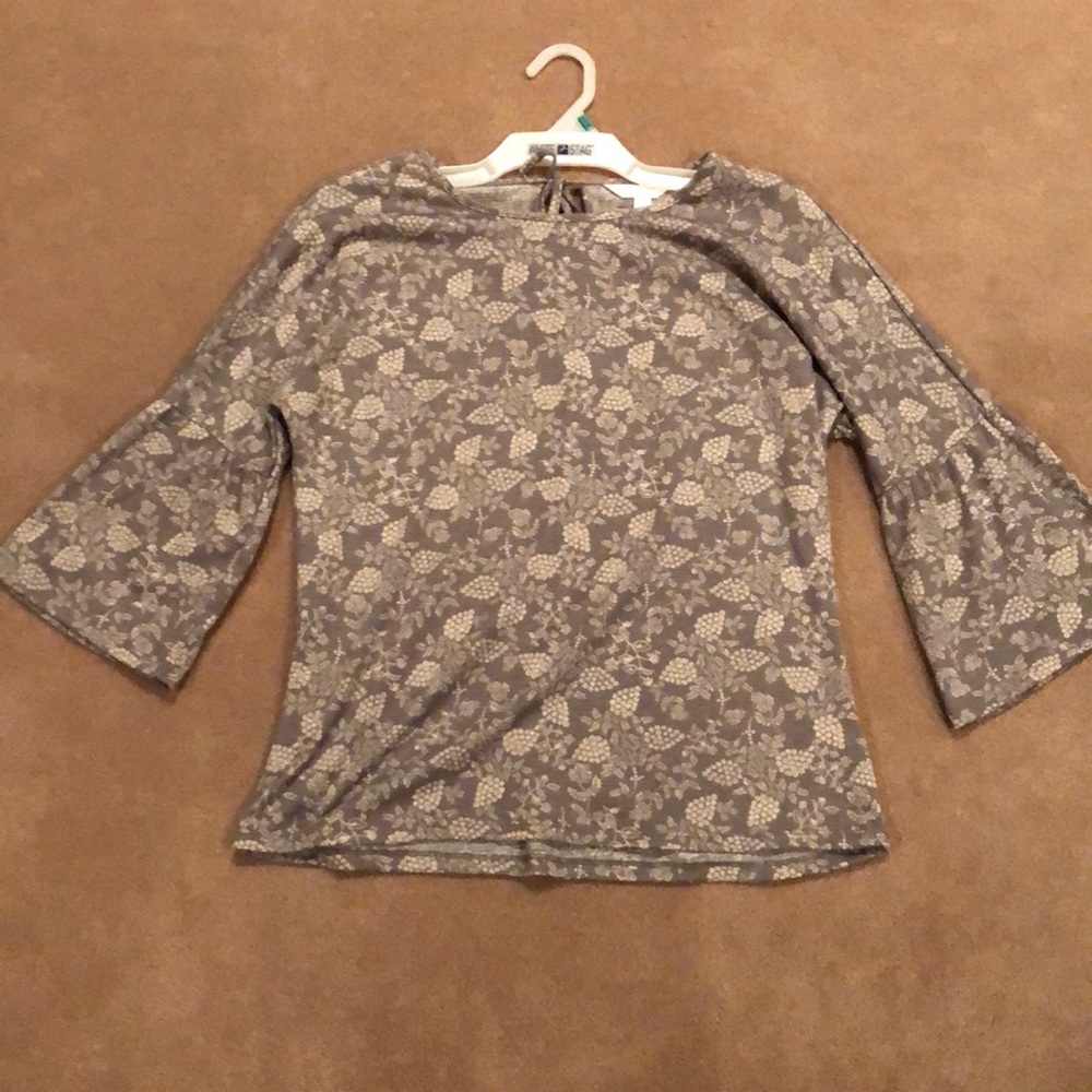 Lauren Conrad Gray Floral Top
